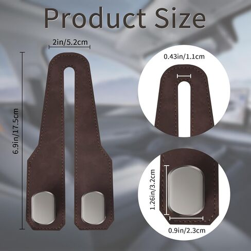 Car Seat Headrest Hooks for Purses and Bags, 2 Pack Bag Purse Holder for Car with Double Metal Hooks, Car Purse Hanger, Headrest Back Seat Handbags Hook Cute Hanging Accessories, Black in Saudi Arabia