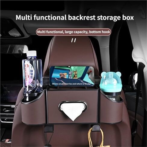 Car Organizer Back Seat, Multi-Pocket Backseat Car Organizer for Car Storage and Organization, Universal Car Seat Back Organizer， car tissue holder，for Travel, Family & Daily Use (BLACK) in Saudi Arabia