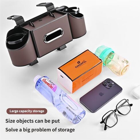 Car Organizer Back Seat, Multi-Pocket Backseat Car Organizer for Car Storage and Organization, Universal Car Seat Back Organizer， car tissue holder，for Travel, Family & Daily Use (BLACK) in Saudi Arabia