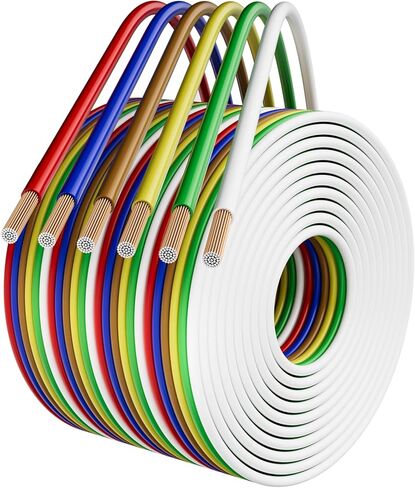 Enough Long 14 Gauge 35 Ft 6-Way Conductor Trailer Wiring Harness Bonded, Stranded CCA Parallel LED Lamp Lighting Hookup Wire Cable Kit for RV Camper Boat Towing Automotive& All Basic 12V Needs in Saudi Arabia
