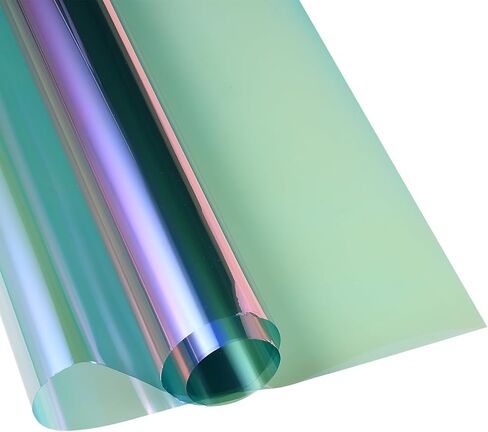 طبقة تظليل نافذة السيارة 19.7 بوصة × 9.84 قدم، التحكم في حرارة الزجاج الأمامي، حجب الأشعة فوق البنفسجية للحماية من الشمس، طبقة خصوصية مضادة للوهج VLT 65% الحرباء الأرجواني والأزرق والأحمر in Kuwait