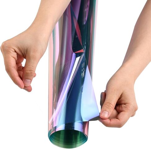 طبقة تظليل نافذة السيارة 19.7 بوصة × 9.84 قدم، التحكم في حرارة الزجاج الأمامي، حجب الأشعة فوق البنفسجية للحماية من الشمس، طبقة خصوصية مضادة للوهج VLT 65% الحرباء الأرجواني والأزرق والأحمر in Kuwait