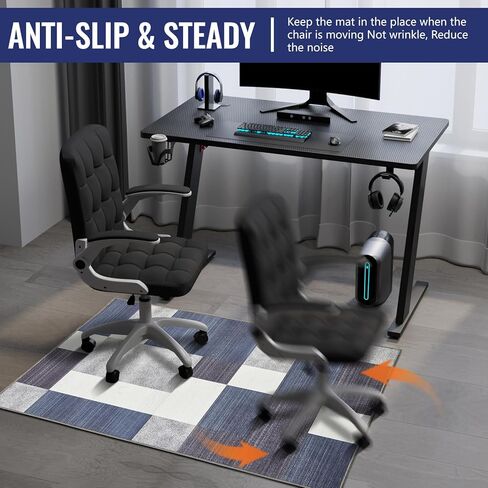 سجادة كرسي المكتب، سجادة كراسي مقاس 91.44 سم × 112.7 سم للأرضيات الصلبة، سجادة مكتب بحافة قفل قوية، واقيات أرضية للكراسي ذات ظهر مضاد للانزلاق، سجادة أرضيات مكتبية قابلة للغسل في الغسالة in Kuwait