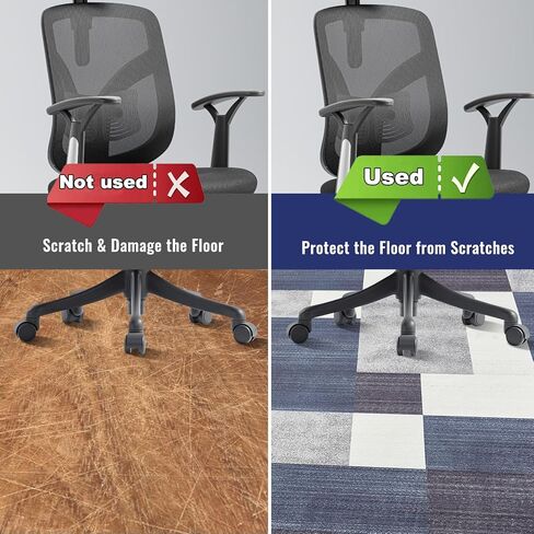سجادة كرسي المكتب، سجادة كراسي مقاس 91.44 سم × 112.7 سم للأرضيات الصلبة، سجادة مكتب بحافة قفل قوية، واقيات أرضية للكراسي ذات ظهر مضاد للانزلاق، سجادة أرضيات مكتبية قابلة للغسل في الغسالة in Kuwait