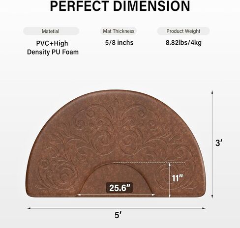 OmySalon 5/8'' Thick Salon Anti Fatigue Mat for Hairstylist Standing, 3'x5' Barber Floor Matt Under Styling Chair, Salon Chair Mat, Anti-Slip Easy Cleaning in Kuwait