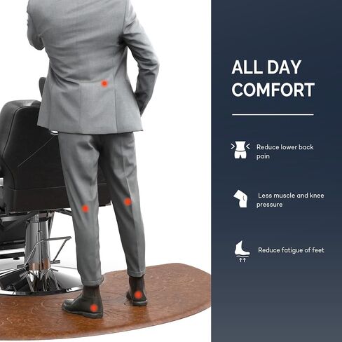 OmySalon 5/8'' Thick Salon Anti Fatigue Mat for Hairstylist Standing, 3'x5' Barber Floor Matt Under Styling Chair, Salon Chair Mat, Anti-Slip Easy Cleaning in Kuwait