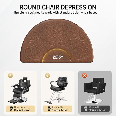 OmySalon 5/8'' Thick Salon Anti Fatigue Mat for Hairstylist Standing, 3'x5' Barber Floor Matt Under Styling Chair, Salon Chair Mat, Anti-Slip Easy Cleaning in Kuwait