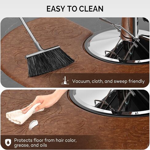 OmySalon 5/8'' Thick Salon Anti Fatigue Mat for Hairstylist Standing, 3'x5' Barber Floor Matt Under Styling Chair, Salon Chair Mat, Anti-Slip Easy Cleaning in Kuwait