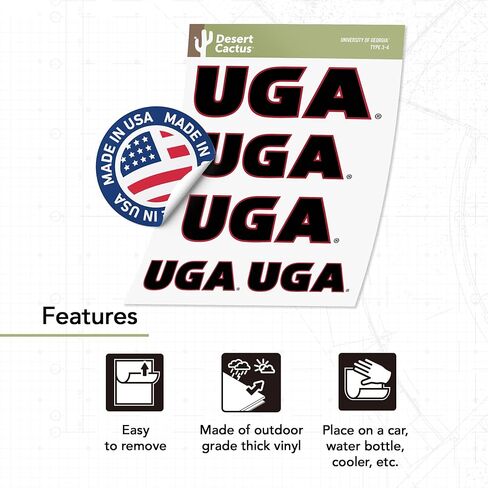 University of Georgia Sticker Bulldogs UGA Dawgs Stickers Vinyl Decals Laptop Water Bottle Car Scrapbook T3 (Type 3-1) in Kuwait