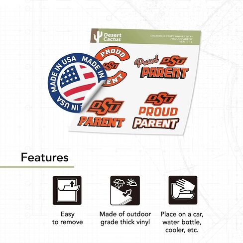 Desert Cactus University of Arizona Wildcats UA Sticker Vinyl Decal Laptop Water Bottle Car Scrapbook (Proud Parent Sheet) in Saudi Arabia