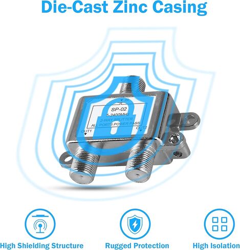 4 عبوات من موزع الكابلات المحورية الرقمية ثنائية الاتجاه من NEWCARE 5-2400 ميجاهرتز، متوافق مع RG6، يعمل مع تلفزيون الأقمار الصناعية/الكابل والإنترنت، نظام هوائي CATV. (الكابل المحوري غير متضمن) in Kuwait