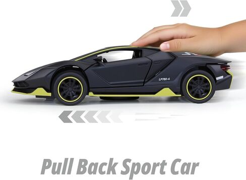 SASBSC Lamb SVJ Toy Cars for Boys Age 3-12 1/36 Small Diecast Metal Model Car Toys with Light and Sound Pull Back Sport Car for 3+ Years Old Kids Birthday (Green) in Kuwait