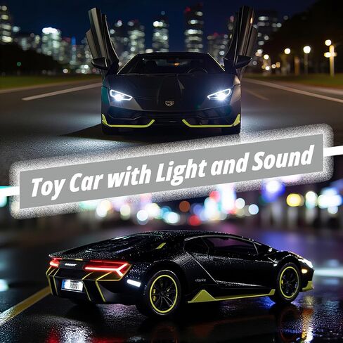 SASBSC Lamb SVJ Toy Cars for Boys Age 3-12 1/36 Small Diecast Metal Model Car Toys with Light and Sound Pull Back Sport Car for 3+ Years Old Kids Birthday (Green) in Kuwait