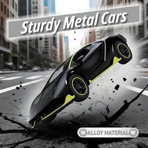 SASBSC Lamb SVJ Toy Cars for Boys Age 3-12 1/36 Small Diecast Metal Model Car Toys with Light and Sound Pull Back Sport Car for 3+ Years Old Kids Birthday (Green) in Kuwait