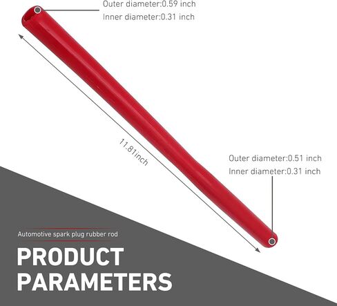 Broken Spark Plug Extractor Tool, Spark Plug Removal Tool Rubber Rods (11.69In/297mm), Suitable for All Vehicle Models (Red) in Saudi Arabia