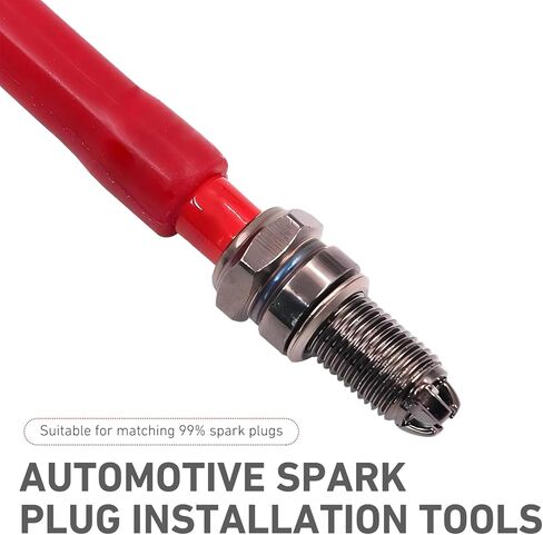 Broken Spark Plug Extractor Tool, Spark Plug Removal Tool Rubber Rods (11.69In/297mm), Suitable for All Vehicle Models (Red) in Saudi Arabia