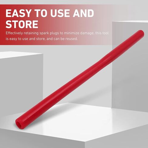 Broken Spark Plug Extractor Tool, Spark Plug Removal Tool Rubber Rods (11.69In/297mm), Suitable for All Vehicle Models (Red) in Saudi Arabia