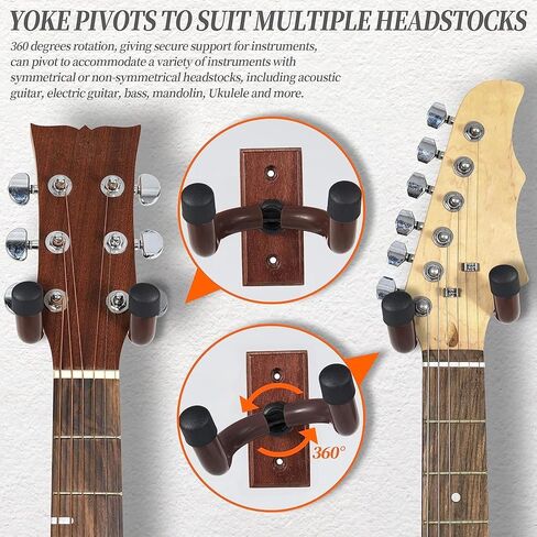 حامل جداري للجيتار مكون من 12 قطعة، حامل خطاف لتعليق الجيتار الخشبي على الحائط للجيتار الصوتي والكهربائي والبانجو والباس والقيثارة in Kuwait