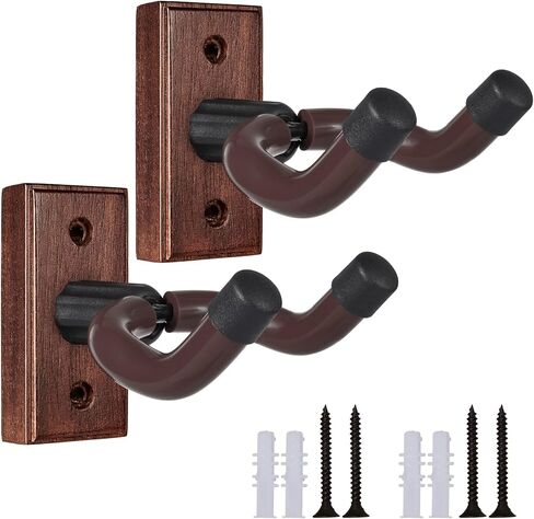 Guitar Wall Mount 12 Pack, Wood Guitar Hanger Mount Hook Stand Wall for Acoustic, Electric Guitar, Banjo, Bass ,Ukulele in Saudi Arabia