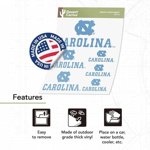 ملصق Desert Cactus University of North Carolina ملصق UNC Chapel Hill Tar Heels ملصقات من الفينيل لزجاجة مياه الكمبيوتر المحمول وقصاصات السيارة T3 (النوع 3-1) in Kuwait