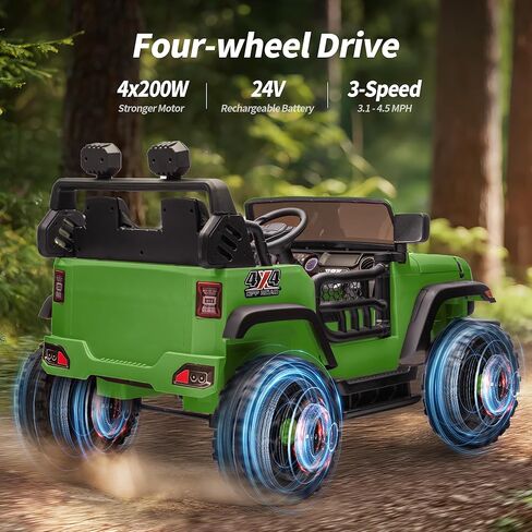 2 Seater Ride on Car Toy, 24V 4WD Electric Car for Kids 4-8 with Remote Control, 4x200W Motors, Capacity 150 lb - Hot Pink in Saudi Arabia