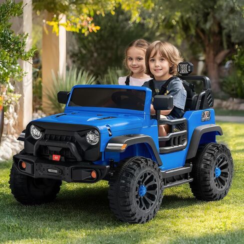 لعبة سيارة ركوب بمقعدين، سيارة كهربائية 24 فولت 4WD للأطفال 4-8 مع جهاز تحكم عن بعد، محركات 4x200 واط، سعة 150 رطل - وردي فاقع in Kuwait