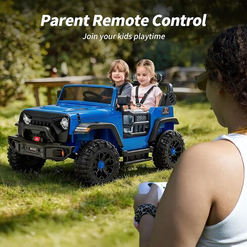 لعبة سيارة ركوب بمقعدين، سيارة كهربائية 24 فولت 4WD للأطفال 4-8 مع جهاز تحكم عن بعد، محركات 4x200 واط، سعة 150 رطل - وردي فاقع in Kuwait