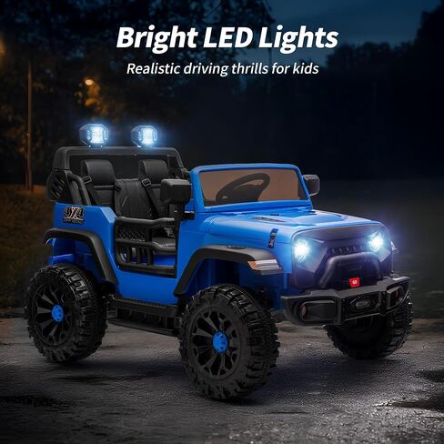 لعبة سيارة ركوب بمقعدين، سيارة كهربائية 24 فولت 4WD للأطفال 4-8 مع جهاز تحكم عن بعد، محركات 4x200 واط، سعة 150 رطل - وردي فاقع in Kuwait