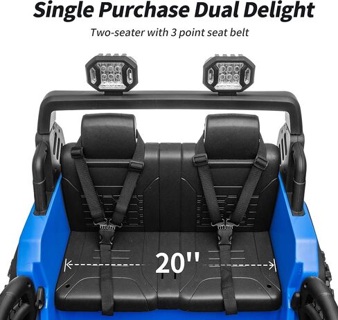لعبة سيارة ركوب بمقعدين، سيارة كهربائية 24 فولت 4WD للأطفال 4-8 مع جهاز تحكم عن بعد، محركات 4x200 واط، سعة 150 رطل - وردي فاقع in Kuwait