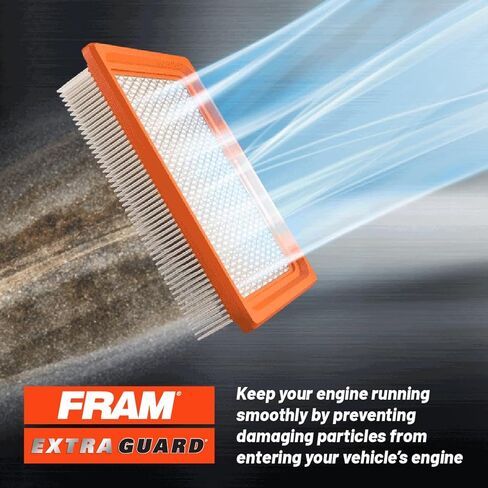 FRAM Extra Guard CA3914 فلتر هواء المحرك البديل لنماذج مختارة من GMC، وChevrolet، وWinnebago، وPontiac، يوفر حماية للفلتر لمدة تصل إلى 12 شهرًا أو 12,000 ميل in Saudi Arabia
