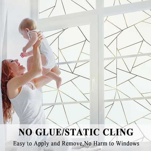 Privacy Window Film,Decorative Glass Door Film,Static Cling Window Tint,No Glue Removable Anti UV for Home and Office Decoration,17.5 inches by 78.7 inches in Kuwait
