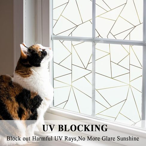 Privacy Window Film,Decorative Glass Door Film,Static Cling Window Tint,No Glue Removable Anti UV for Home and Office Decoration,17.5 inches by 78.7 inches in Kuwait