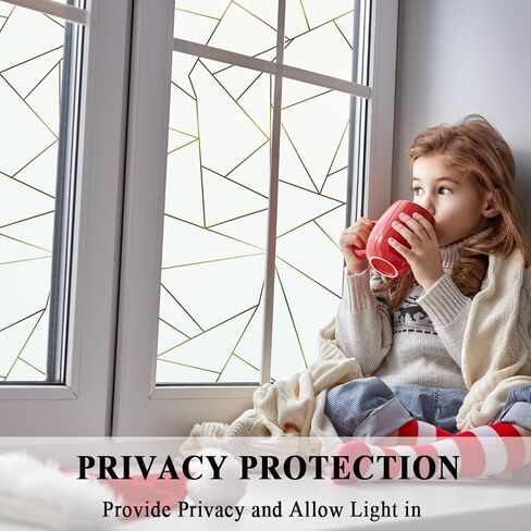 Privacy Window Film,Decorative Glass Door Film,Static Cling Window Tint,No Glue Removable Anti UV for Home and Office Decoration,17.5 inches by 78.7 inches in Kuwait