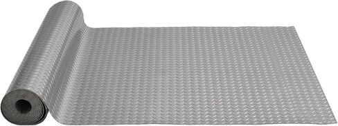 VEVOR Floor Mat, 13 x 4.9 FT PVC Flooring Roll, Non-Slip Diamond Texture, 64.58 sq.ft Covering Space, Garage Mats for Under Cars, Gyms, Boats, Car Trailer, Silver in Kuwait