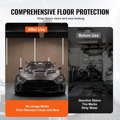 VEVOR Floor Mat, 13 x 4.9 FT PVC Flooring Roll, Non-Slip Diamond Texture, 64.58 sq.ft Covering Space, Garage Mats for Under Cars, Gyms, Boats, Car Trailer, Silver in Kuwait