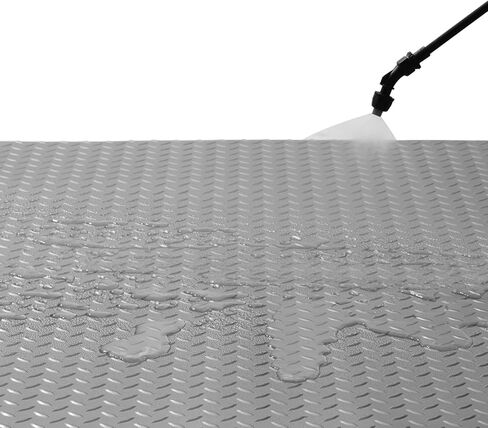 VEVOR Floor Mat, 13 x 4.9 FT PVC Flooring Roll, Non-Slip Diamond Texture, 64.58 sq.ft Covering Space, Garage Mats for Under Cars, Gyms, Boats, Car Trailer, Silver in Kuwait