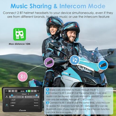 2025 Carpuride W502S Motorcycle GPS Wireless Carplay/Android Auto، شاشة لمس دراجة نارية مقاومة للماء مقاس 5 بوصات، مع حامل BM05، بلوتوث Trans، وحدة تحكم سلكية، ملاحة in Kuwait