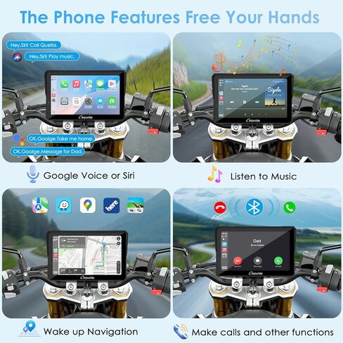 2025 Carpuride W502S Motorcycle GPS Wireless Carplay/Android Auto، شاشة لمس دراجة نارية مقاومة للماء مقاس 5 بوصات، مع حامل BM05، بلوتوث Trans، وحدة تحكم سلكية، ملاحة in Kuwait