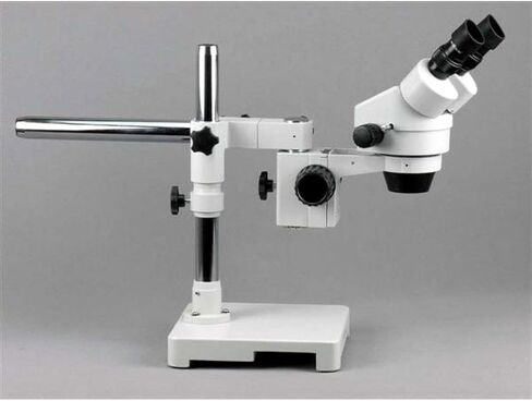 AmScope 7X-45X Black Stereo Zoom Microscope with Single Arm Boom Stand in Saudi Arabia