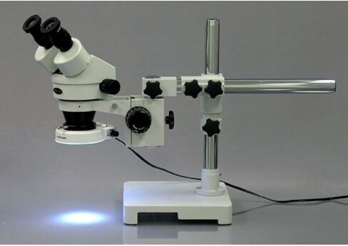AmScope 7X-45X Black Stereo Zoom Microscope with Single Arm Boom Stand in Saudi Arabia