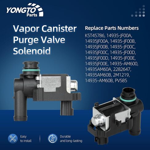Vapor Canister Purge Valve Solenoid 14935-JF00A EVAP Vapor Canister Vent Valve Compatible with Infiniti EX35 FX35 Q50 QX60 QX80 Nissan Altima Frontier Rogue Replace OE 14935-JF00B PV585 in Kuwait