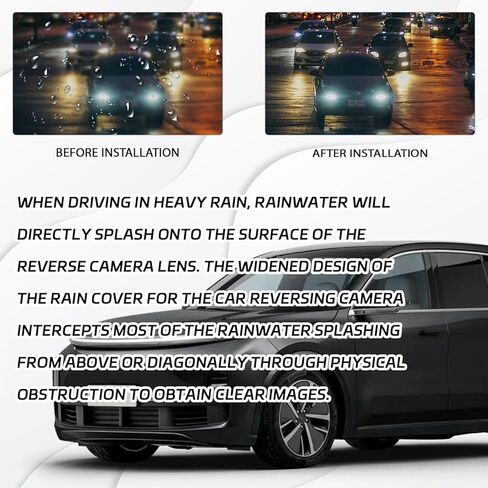 Backup Camera Rain Shield Car Rear View Backup Camera Cover for Clear View Waterproof Anti-rain Reversing Cameras Protection for Vehicles Automotive Exterior Modification Accessories(Black) in Saudi Arabia