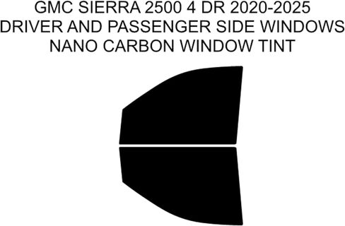 مجموعة ألوان كربون نانو مسبقة القطع لشاحنة GMC Sierra 2500 4 DR 2019-2025 للسائق والركاب التي تعمل بنظام Windows مقطوعة لتناسب نظام Windows الخاص بك.. (35% الكل) in Kuwait