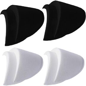 SXDLCX 4 Pairs Shoulder Pads Sewing Foam Pads Set-in Sponge Shoulder Pad Shoulder Enhancer for Women Men Blazer Suit Coat Jacket Dress Clothes Sewing Accessories, 2 Pairs White & 2 Pairs Black in Kuwait