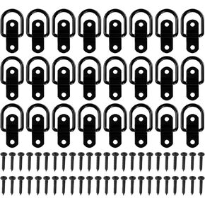 حلقات D مرساة مرساة 1/4 بوصة حلقات ربط مقطورة شديدة التحمل بسعة 2400 رطل، للمقطورة، سرير الشاحنة، دعامة الشحن، النقاط المغلقة، الالتقاط، العربة (أسود، 10 عبوات) in Kuwait