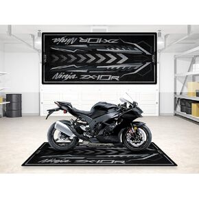 سجادة ركن السيارة من ويبيرت لموديلات الدراجات النارية من سلسلة نينجا ZX-10R، سجادة للعرض والحفرة، مرآب غير قابل للانزلاق قابل للغسل، سجادة أرضية صالة العرض، سجادة (ZX-10R أسود، مقاس 1: 86.6 × 39.4/220 × 100 سم) in Kuwait