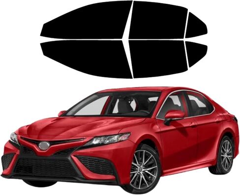صبغة نافذة كربون نانو مقطوعة بشكل احترافي لسيارة Toyota Camry 2018-2024 تحجب جميع النوافذ الجانبية 99% من الأشعة فوق البنفسجية، مجموعة من 6 قطع من طبقة الكربون الاحترافية (5% الكل) in Kuwait