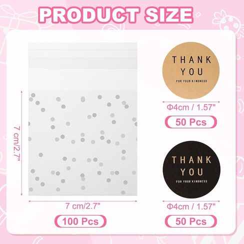 uxcell 100 Pcs Cellophanes Bags with 100 Pcs Stickers, 5.9 x 4 Inch Self-Adhesive Cookies Treat Bags with Seal Resealable Gift Wrap for Packaging Candy Goodie Favors Gift Giving, Clear in Saudi Arabia