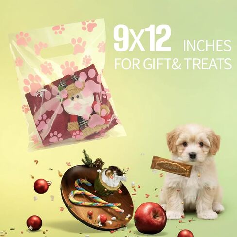 سيلا 80 قطعة من أكياس الهدايا البلاستيكية المطبوعة بمخالب الكلب، أكياس هدايا للكلاب مقاس 9 × 12 بوصة لتفضلات حفلات أعياد ميلاد الكلاب، وبيع الهدايا المصنوعة منزليًا وتغليف التجزئة للأعمال (وردي شفاف) in Kuwait