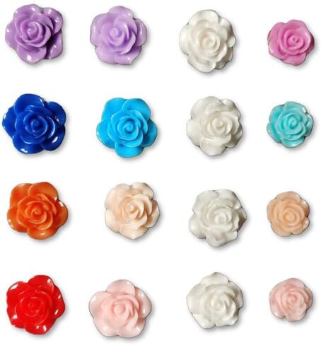 30PCS Rose Flower Push Pins for Cork Board – Decorative Resin Thumb Tacks in Mixed Pastel Colors – Cute Floral Pushpins with Storage Case for Bulletin Board Office School Wall Decor in Saudi Arabia